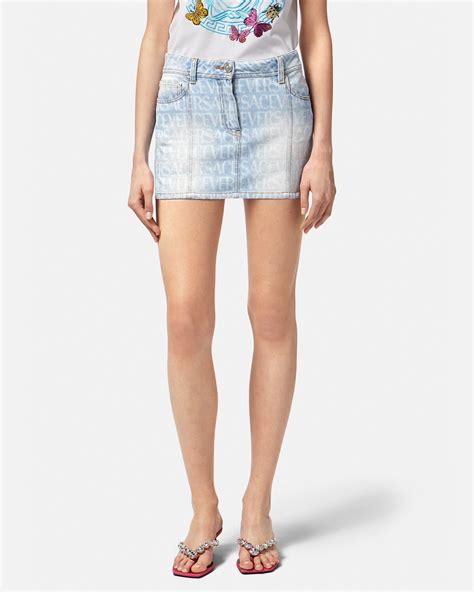 versace womens skirt|Versace denim skirt.